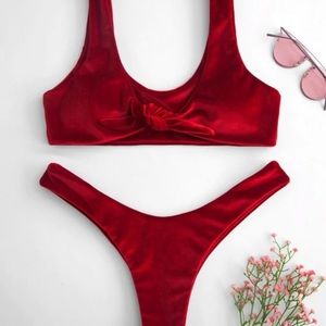Zaful Red Velvet Bikini 🌹